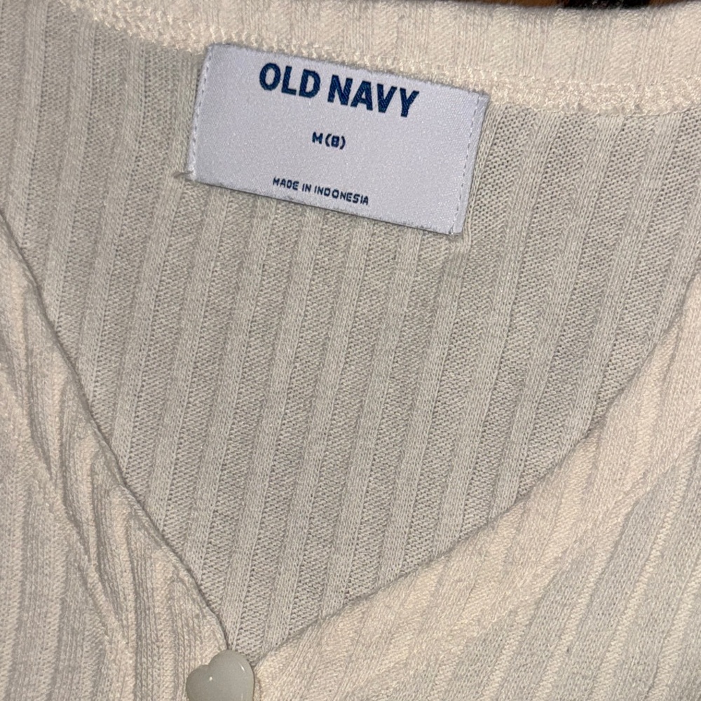 Old Navy Ivory Ribbed Button-Up Sweater - Picture 2 of 3